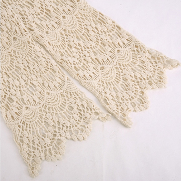 Crochet Beach Cover Up Deep V Neck Dress - Picture 6 of 16